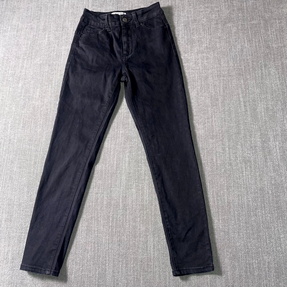 Wax Jean Butt I Love You Jeans Womens 1/25 Black Dark Wash Denim Skinny Leg